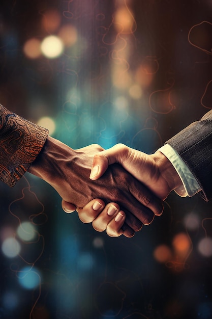 shaking hands Familiarity Friendship in the form of human photos illustration ar 23