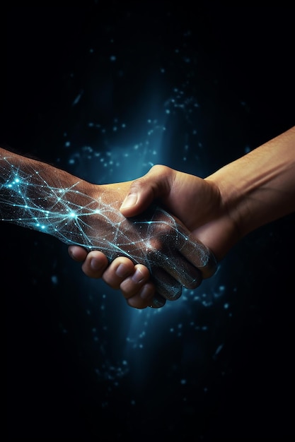 shaking hands Familiarity Friendship in the form of human photos illustration ar 23