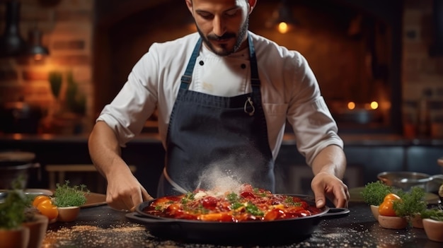 シャクシュカ (Shakshouka) は,トマトのソースにポッシュされた卵で作られたマグレブ料理である.