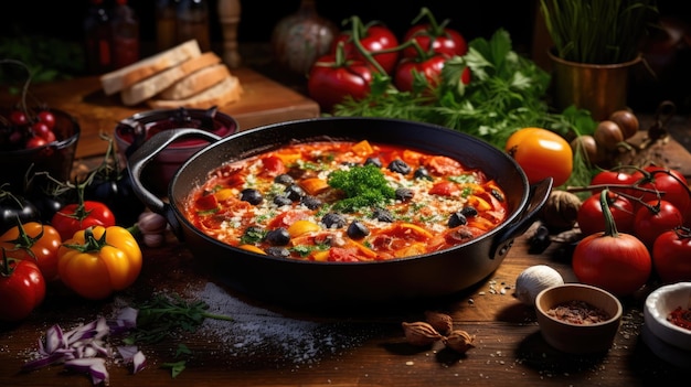 Shakshuka is a North African and Middle Eastern meal of poached eggs