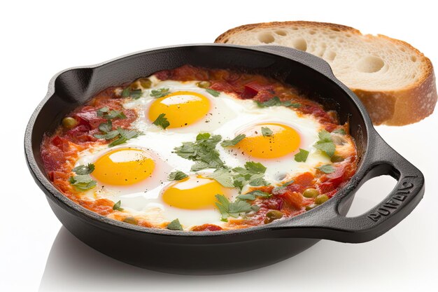 Shakshuka Ontbijt Gezonde Groente Shakshouka Met Eieren Israël Shakshuka Abstracte Generatieve AI Illustratie