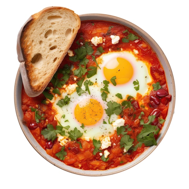 Shakshuka On White Plate On White Background