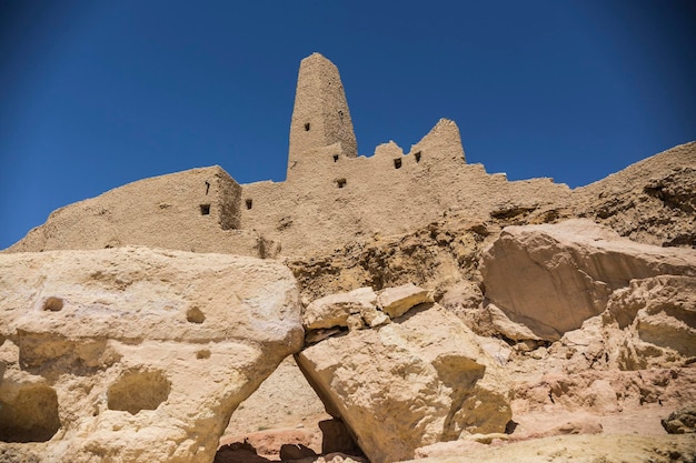 Photo shali fortress ruins, siwa oasis old town, egypt
