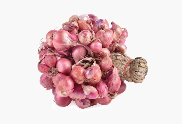 Premium Photo  Red shallots isolated on white background