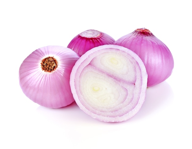 Shallots isolated on white background