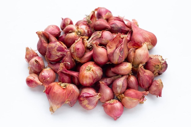 Shallots onion isolated on white background