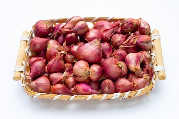 Shallots onion isolated on white background