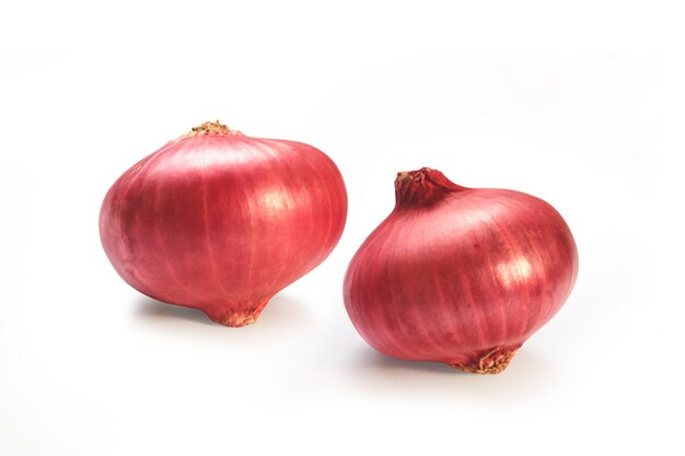 Shallots on a white background with clipping path