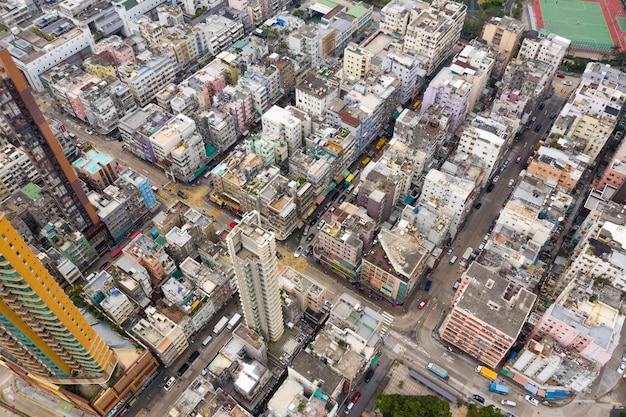 Sham shui po, hong kong 03 april 2019: top view of hong kong\
kowloon side