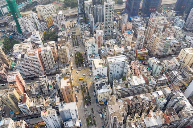 Sham shui po, hong kong 18 march 2019: top view of hong kong\
downtown