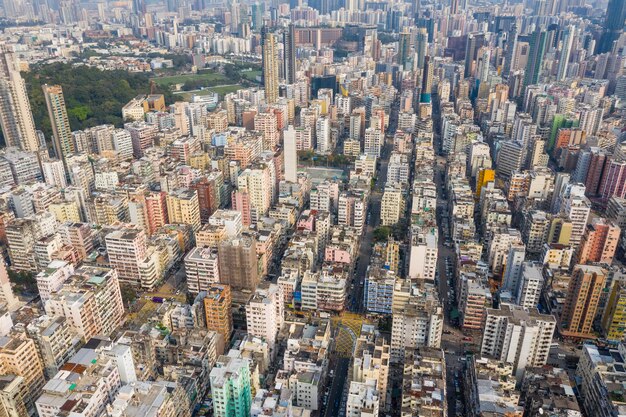 Sham shui po, hong kong 19 march 2019: top view of hong kong\
city