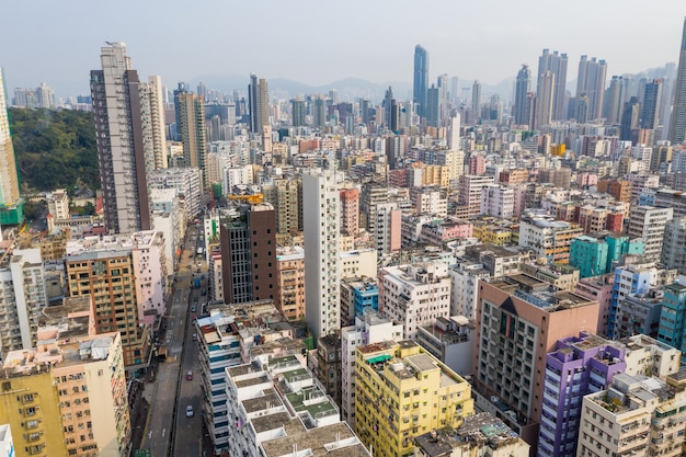 Sham shui po, hong kong 19 march 2019: top view of hong kong\
urban city