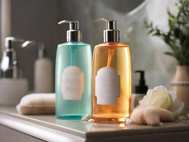 Photo the shampoo appears as a delicate and elegant accessory for the bathroom