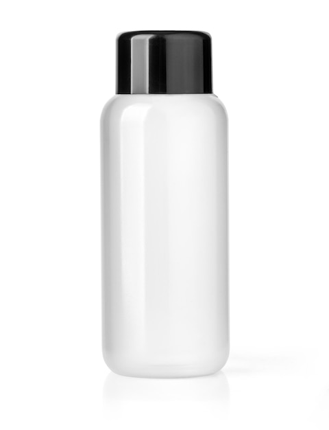 Shampoo, Gel Or Lotion Plastic Bottle On White Background Isolated. Ready For Your Design.with clipping path