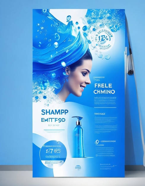 Foto shampoo-industrie flyer ontwerp vector ontwerpsjabloon