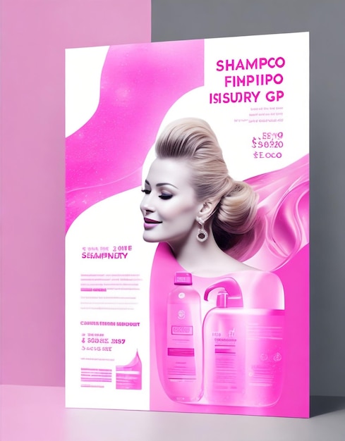 Photo shampoo industry flyer design vector design template