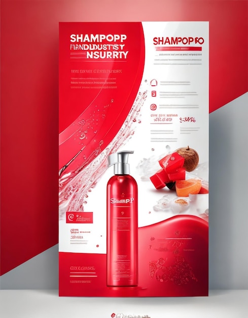 Photo shampoo industry flyer design vector design template