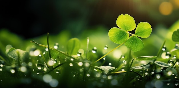 Shamrock blad hangt boven groene achtergrond