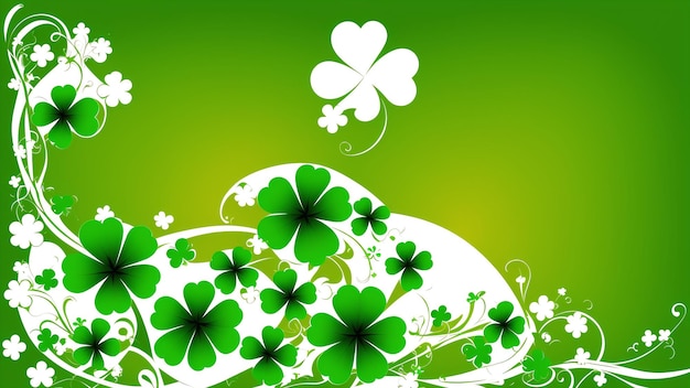 Shamrock Shamrocks And Clovers On A Green Background