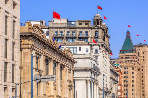 Paesaggio della vecchia costruzione di shanghai bund