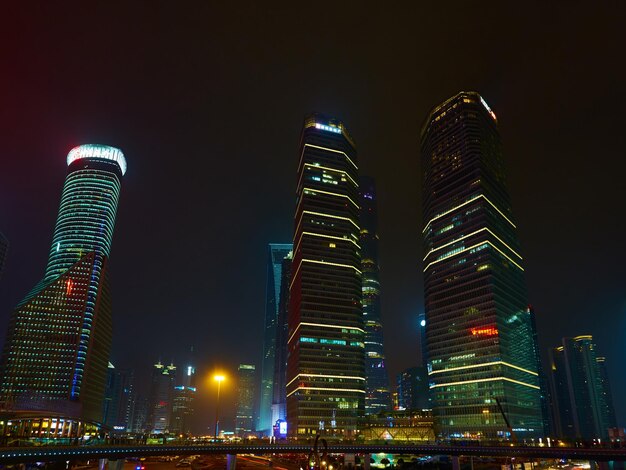 Shanghai China March 12 2016 Shanghai Lujiazui Finance and Trade Zone of the modern city night background