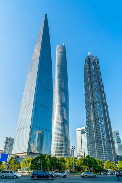 Foto grattacieli del distretto finanziario di shanghai lujiazui