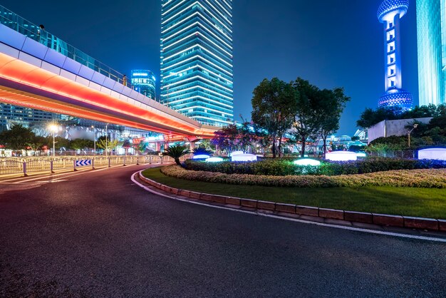 Shanghai Lujiazui Financial District street night