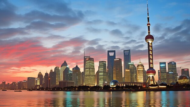 Shanghai Skyline at Dusk