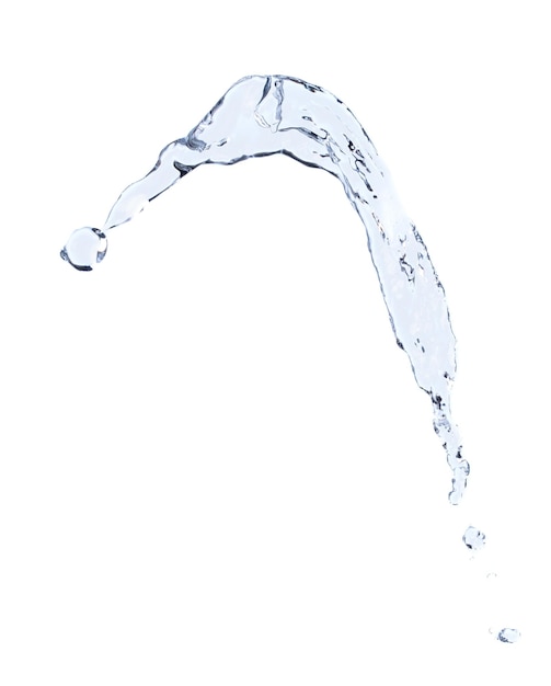 Shape form droplet of Water splashes into drop water attack fluttering in air and stop motion freeze shot Splash Water for texture graphic resource elements White background isolated