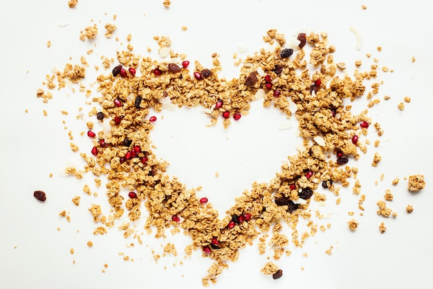 Shape Heart Granola Raisin Coconut Almond