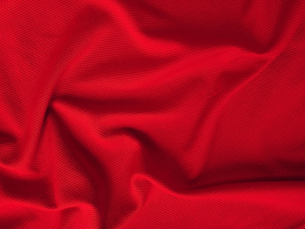 Shape of red fabric. Fabric texture of natural cotton, wool, silk or linen textile material. Red fabric background