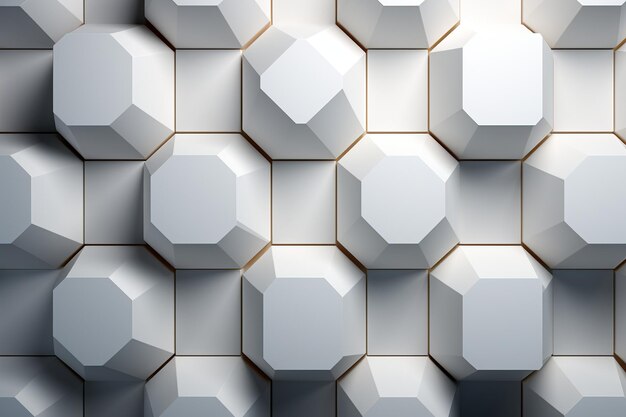 Photo shape of a white hexagon on a grey background