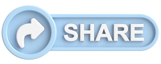 Кнопка «Поделиться» Значок «Поделиться» 3D-иллюстрация