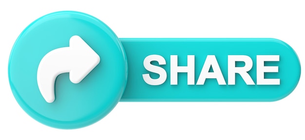 Share-knop Share-pictogram 3D illustratie