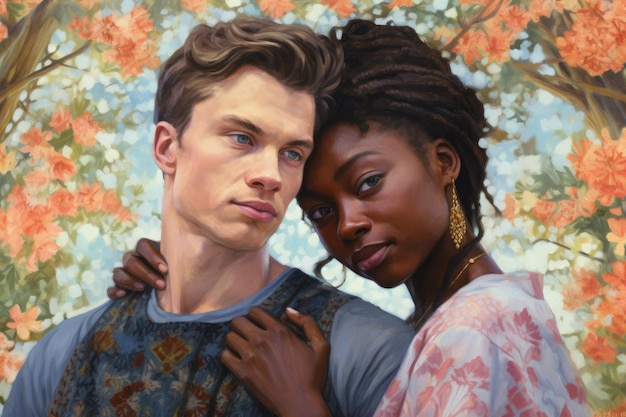 Photo shared love story portrait of an interracial couple embodying love39s journey together