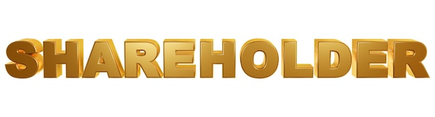 акционер золотой текст типография логотип современный 3D металлический блестящий золотой эффект