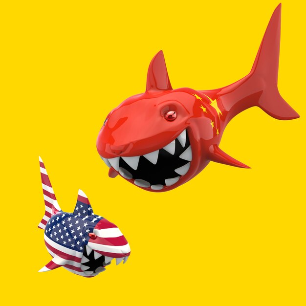 Photo shark concept - 3d illustration