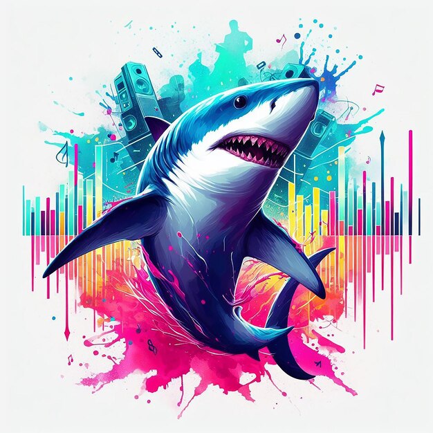 Shark illustratie generatieve ai