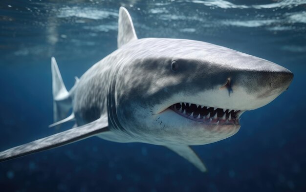 Photo a shark is swimming in the ocean ai generated