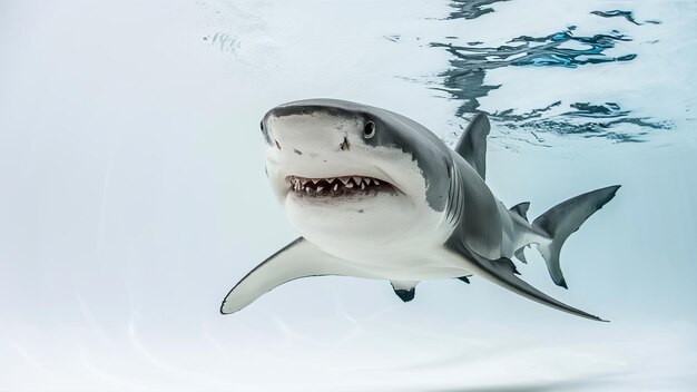 Photo shark isolated generative ai