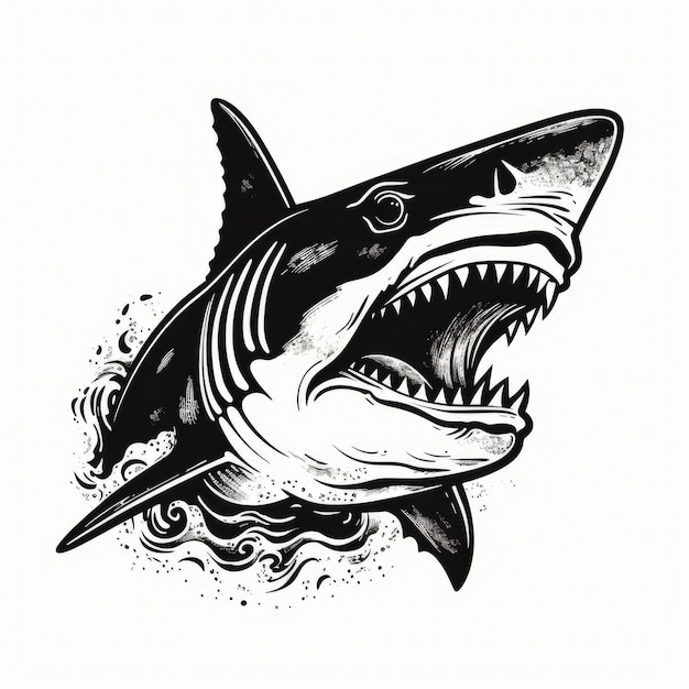 Shark logo black and white AI generated Image