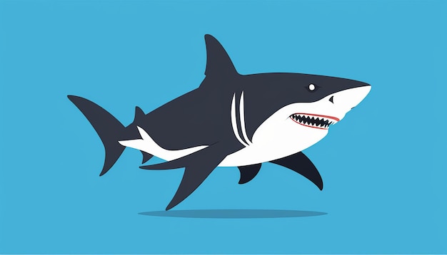 Shark Mascot Een moderne vlakke stijl vector illustratie