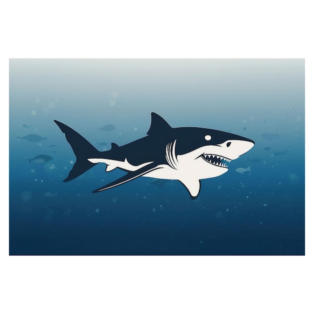 Foto immagine di progettazione dell'icona del logo a silhouette di squalo