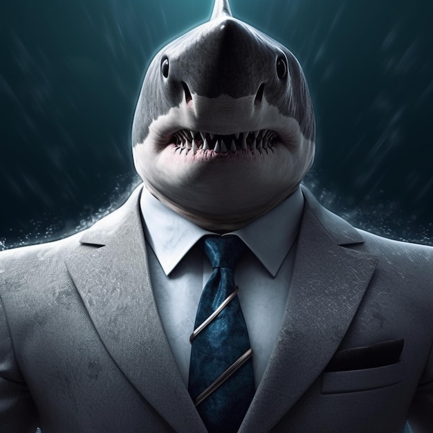 Shark in a suit Generative AI