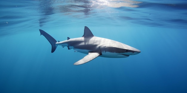 A shark swimming in the ocean