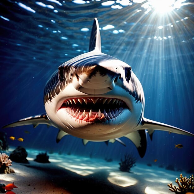 Photo shark wild animal living in nature part of ecosystem