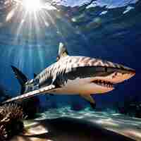 Photo shark wild animal living in nature part of ecosystem