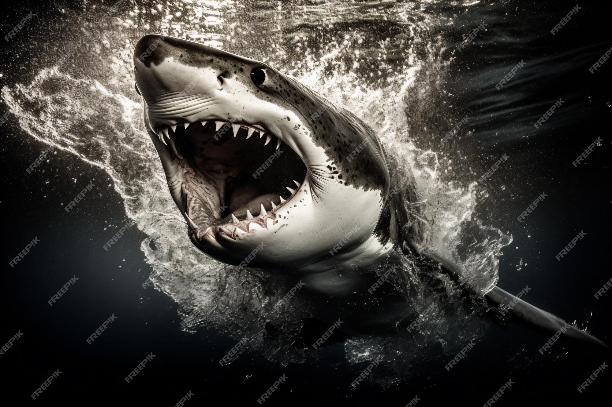 Premium Photo | A shark with its mouth open and its teeth wide open