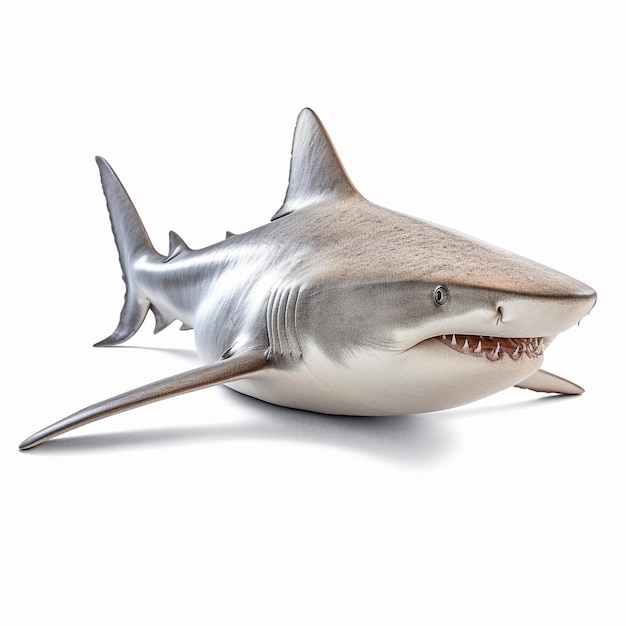 A shark with its mouth open and the mouth opena white background