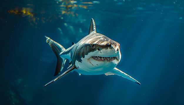 a shark with a white mouth and the mouth open